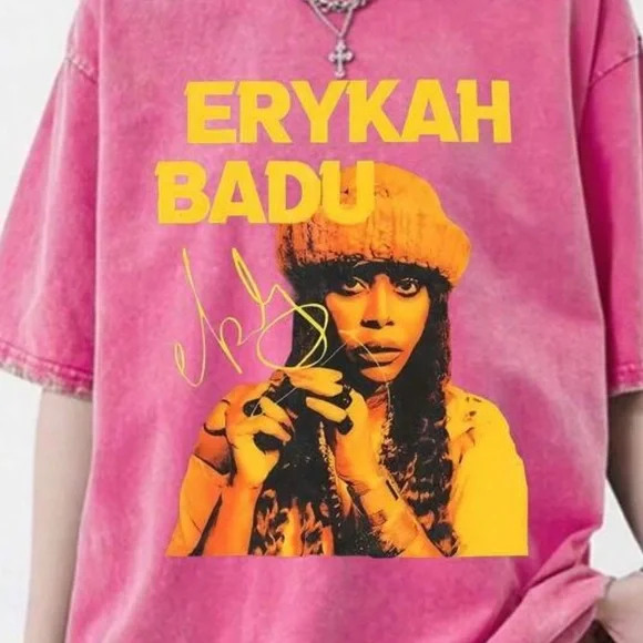 •Neo Soul Energy• Pink Washed Erykah Badu Unisex Tee - Picture 4 of 4